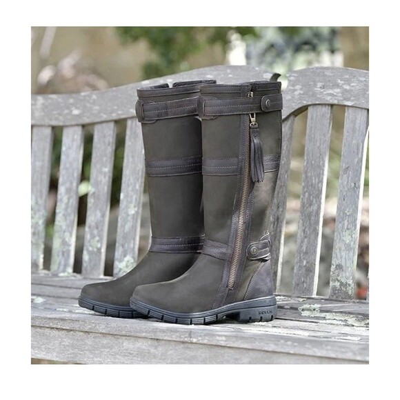 New with Tags Dublin Erne Boots Women's Size 7 Khaki Brown Knee High Riding Boot - Picture 4 of 16